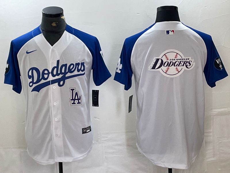 Men Los Angeles Dodgers Blank White Fashion Nike Game MLB Jersey style 4